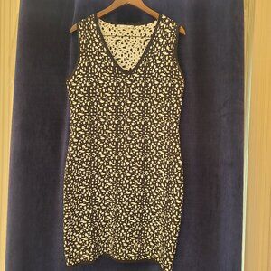 Sioni Knit Black and White Geometric Print Bodycon Dress Size L